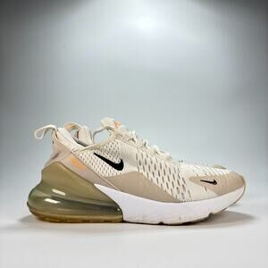 Nike Air Max 270 White Tan Comfortable Running Shoes DH3050-100 Women's Size 7.5